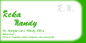 reka mandy business card